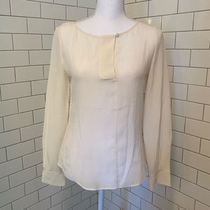 Banana Republic Cream Sheer Blouse, XS